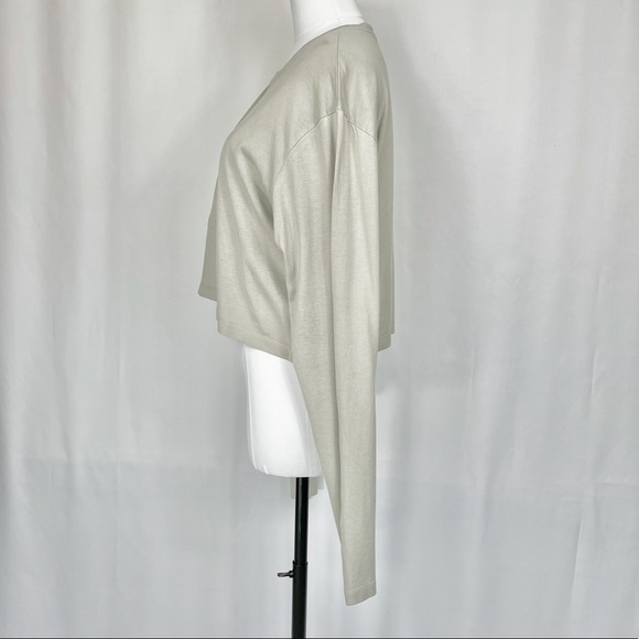 Pangaia Seaweed Fiber Long Sleeve Crop Tee Stone - Picture 5 of 9